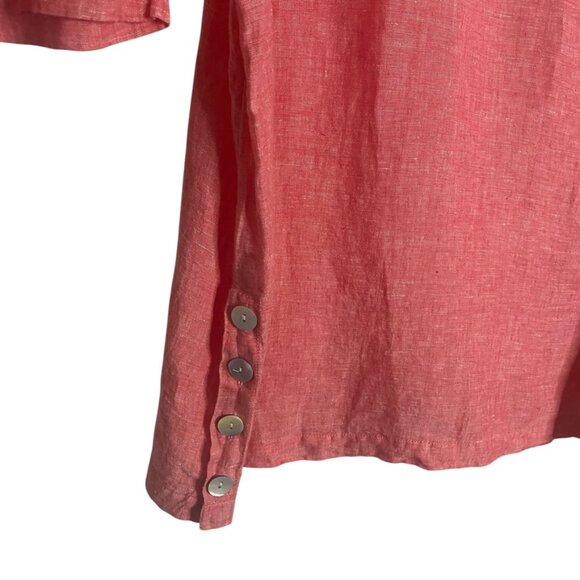 (2) Tahari linen tunic tops blouse 3X blue/peach women's NEW - Picture 14 of 16